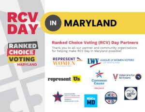 A flyer for RCV Day MD featuring logos of all the sponsors.